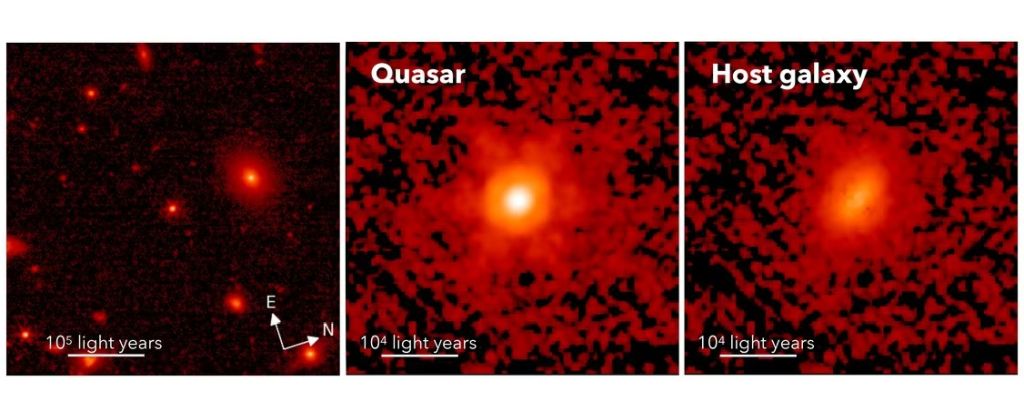 首次在宇宙黎明时检测到来自类星体星系的星光