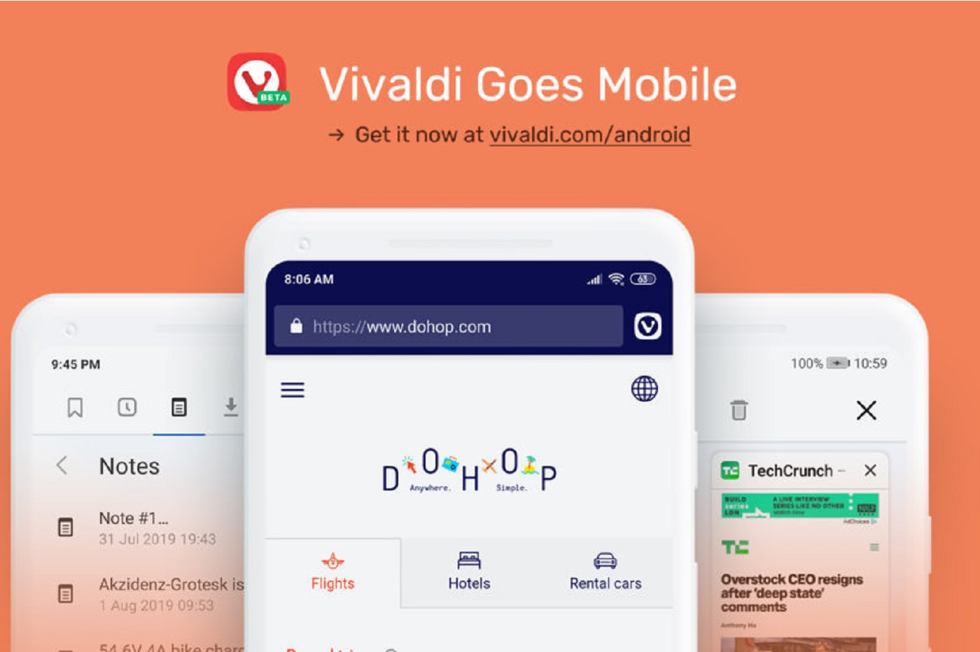 Vivaldi 终于发布了 Android 版本的浏览器