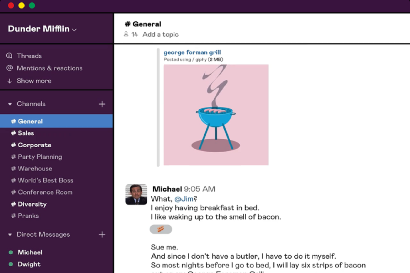 พวกเขาสร้างตอนทั้งหมดของ The Office ในเวอร์ชัน Slack ขึ้นใหม่