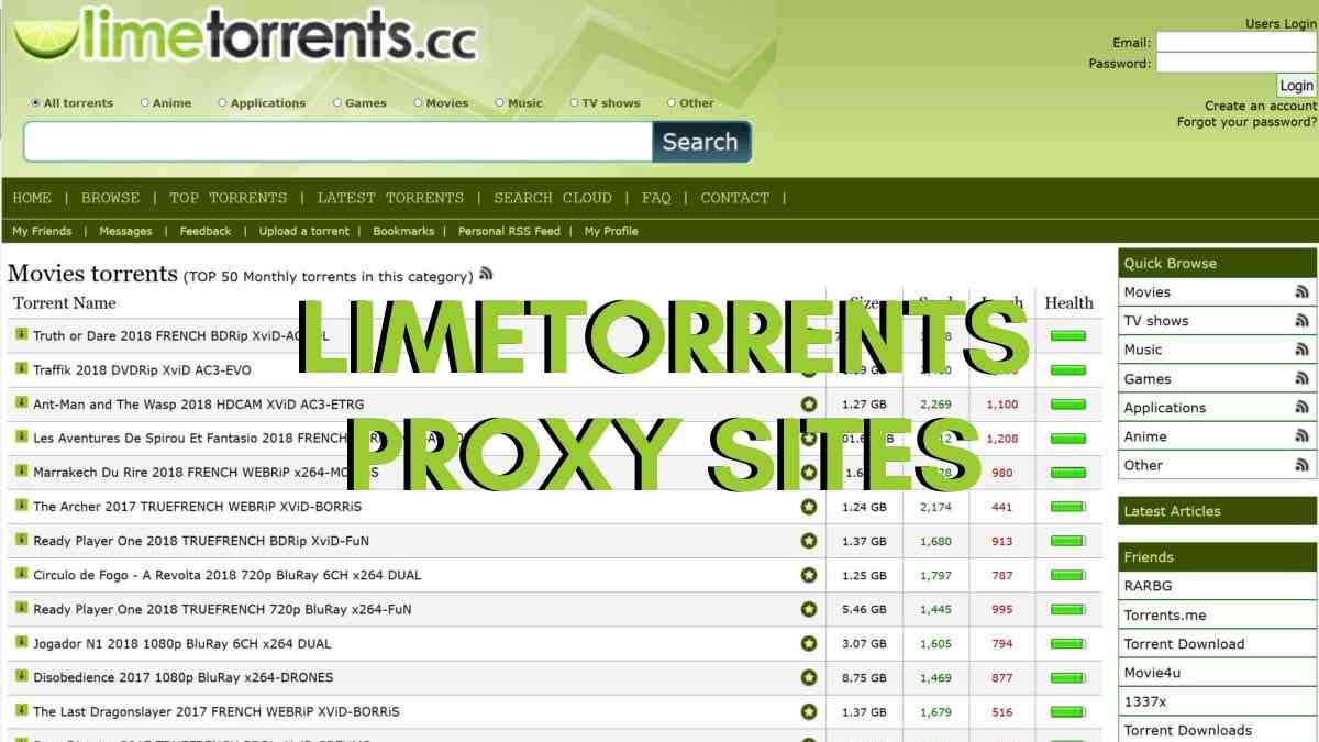 LimeTorrents Proxy (ธันวาคม 2024) มิเรอร์เพื่อเลิกบล็อก