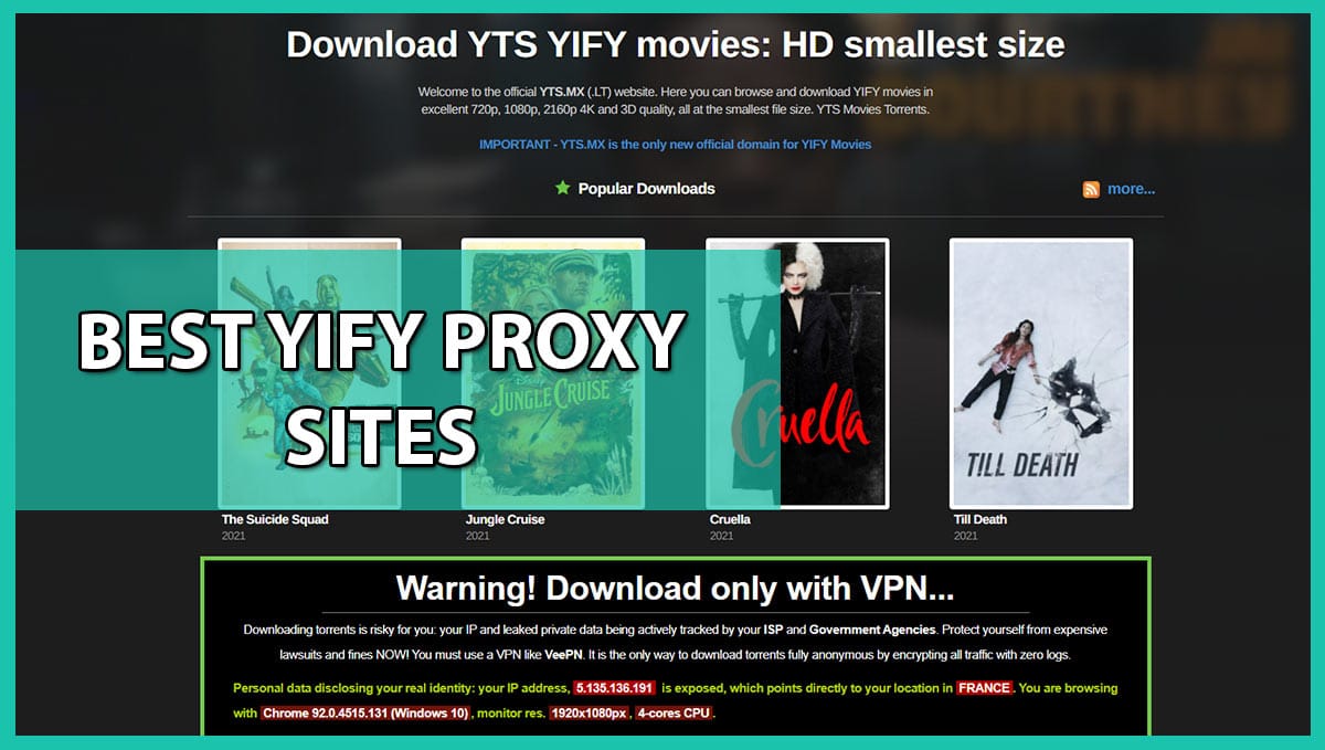 รายการพร็อกซี YIFY 