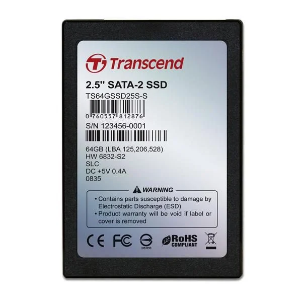 Transcend 2.5 吋 SATA-2 SSD 64 GB MLC 與三星 970 EVO Plus 500 GB