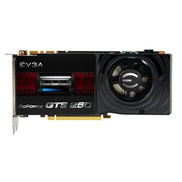 GeForce 9800 GTX+ เปลี่ยนชื่อเป็น GeForce GTS 250 ลงบนการ์ด EVGA