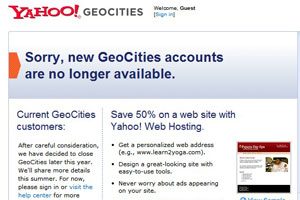 雅虎！关闭十年前购买的 GeoCities 个人页面