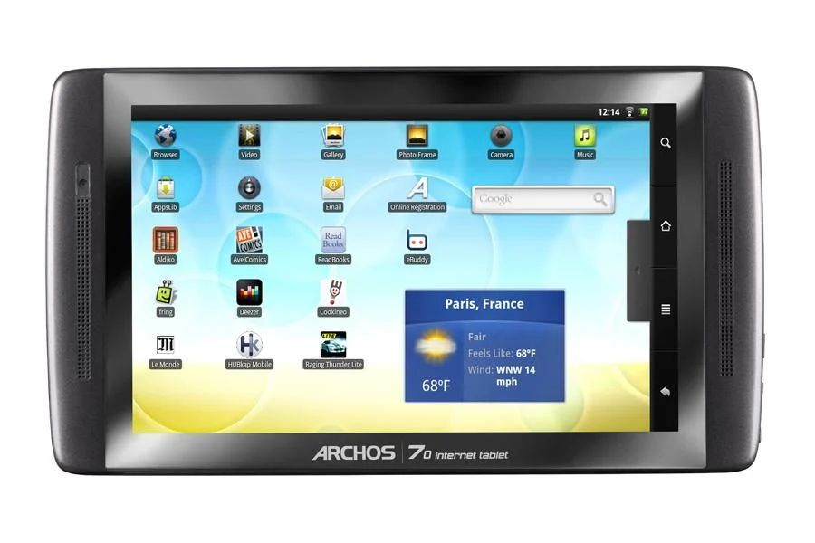 技术表 爱可视Archos 70 互联网平板电脑 8 Go