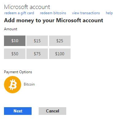 Microsoft ยอมรับการชำระเงิน Bitcoin บน Windows Store