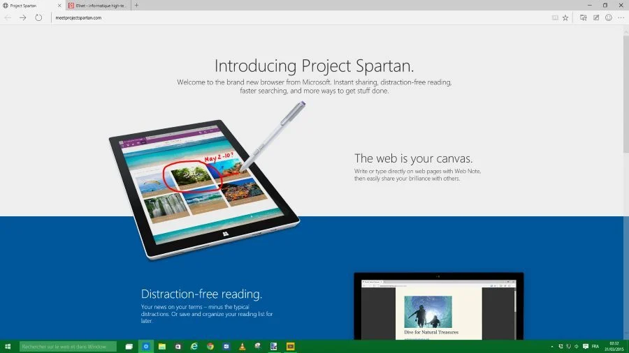 Internet Explorer 的後繼者 Project Spartan 在 Windows 10 的新版本中亮相