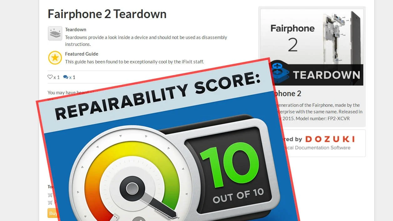 10/10：Fairphone 2 在 iFixit 上獲得最高可修復性評分