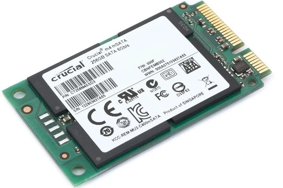 Crucial m4 mSATA 256 Go 與三星 970 PRO 512 Go