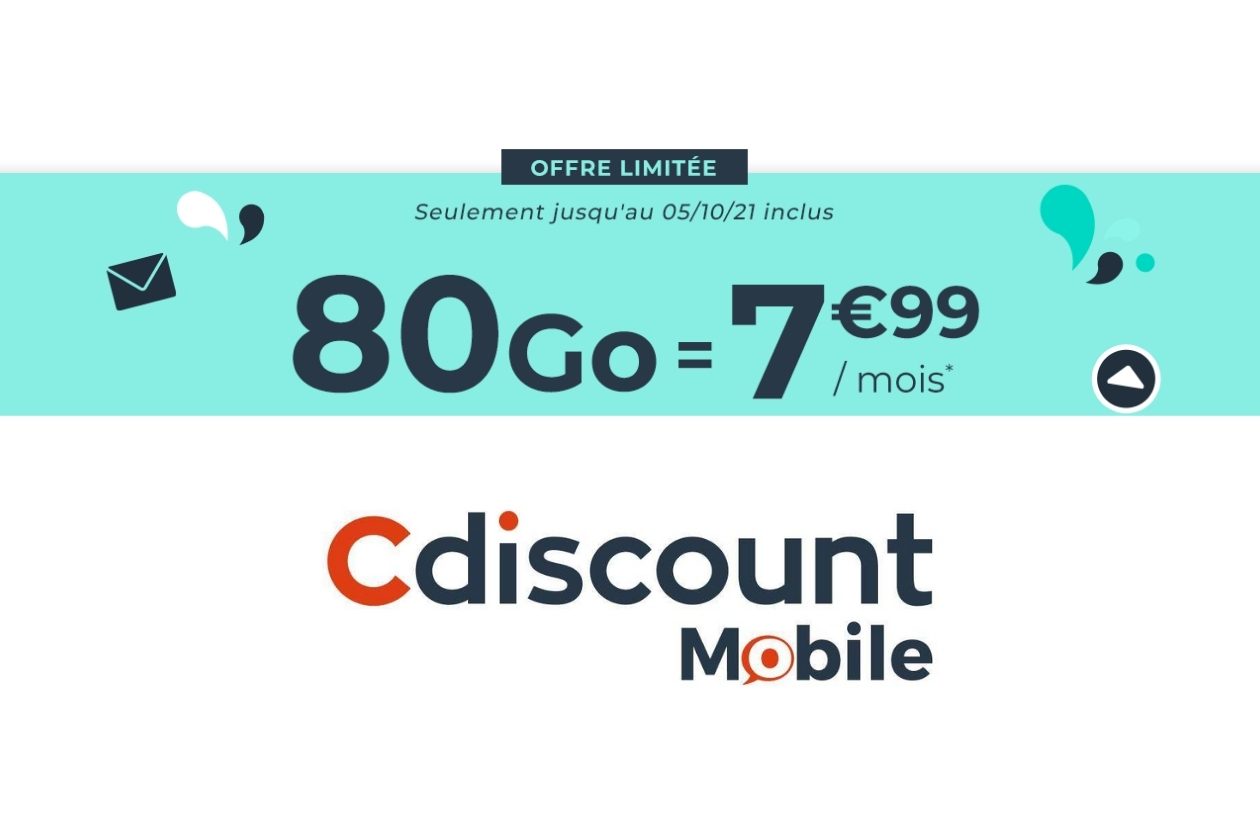 行動套餐：Cdiscount Mobile 降價並以 7.99 歐元的價格提供 80 GB 套餐