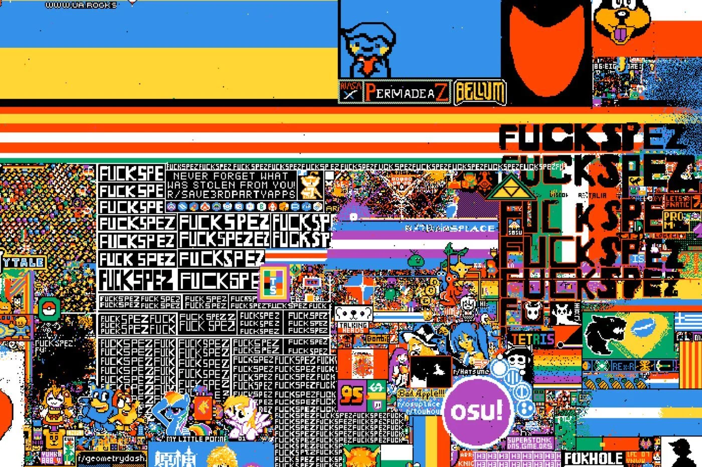 Reddit 上的 r/Place 2023：憤怒社群的發洩管道