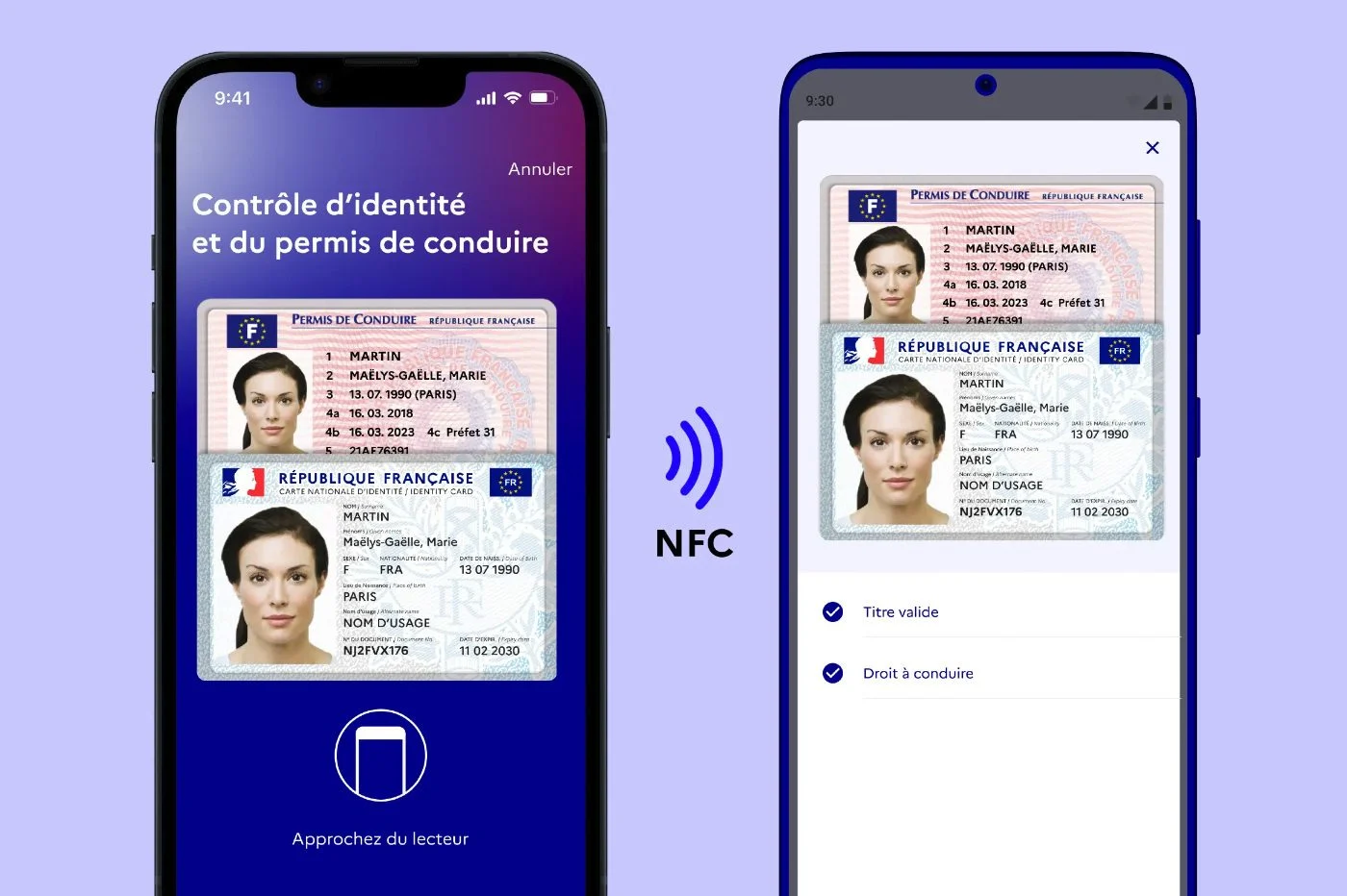 France Identity 應用程式可在 iOS 和 Android 上使用，以下是掃描您的卡片的方法