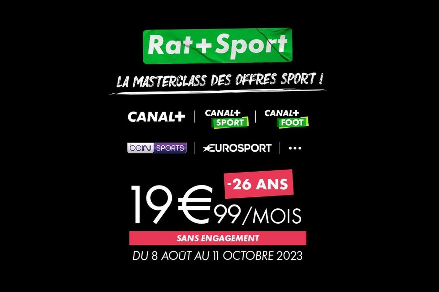 Canal+：发现出色的 Rat+ Sport 优惠，每月不到 20 欧元