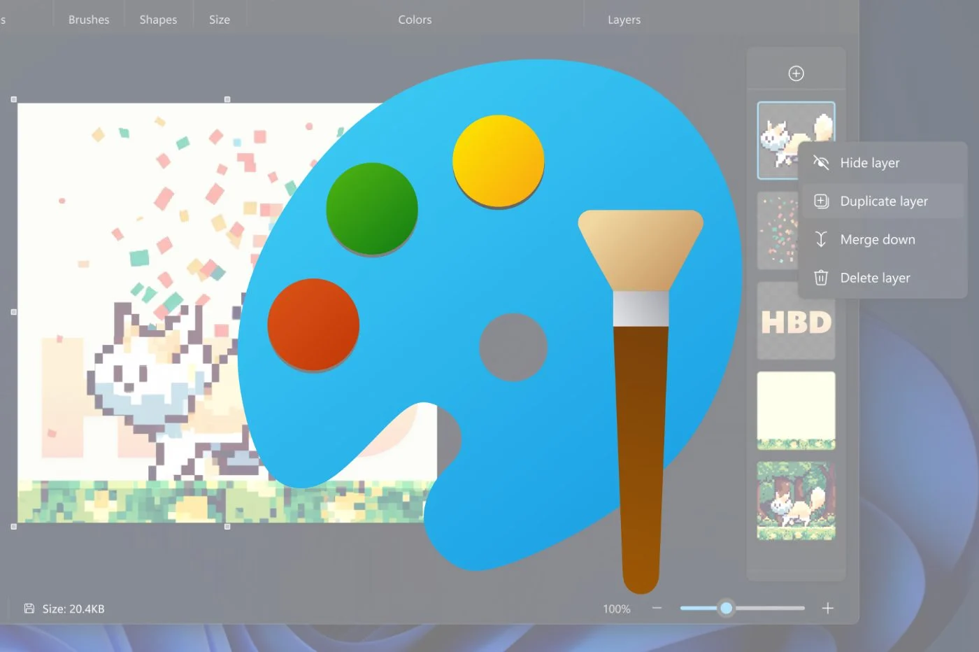 Microsoft นำเลเยอร์และความโปร่งใสมาสู่ Paint