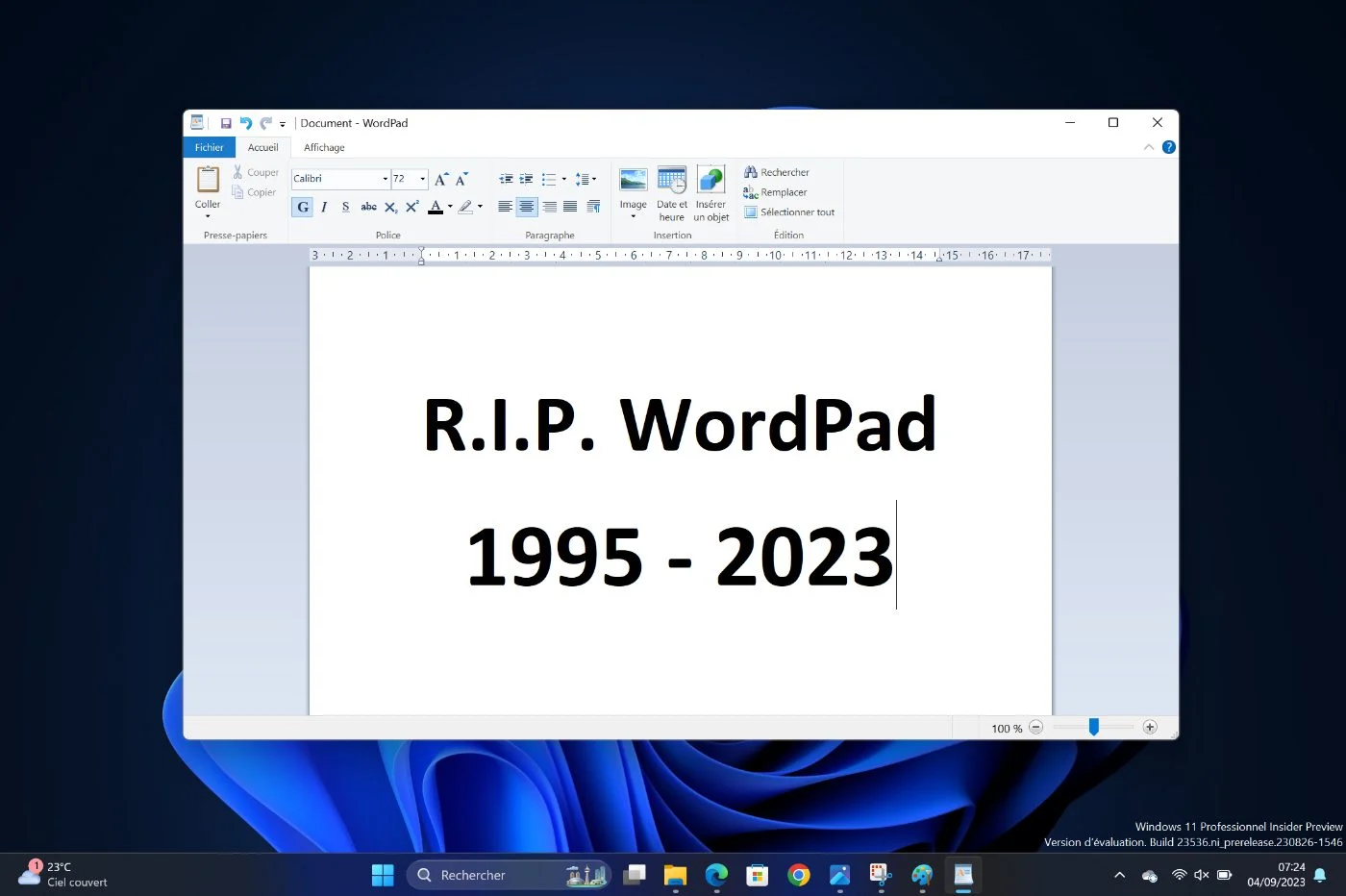 Microsoft ผลักดัน WordPad ไปสู่ทางออกหลังจากให้บริการมา 30 ปี