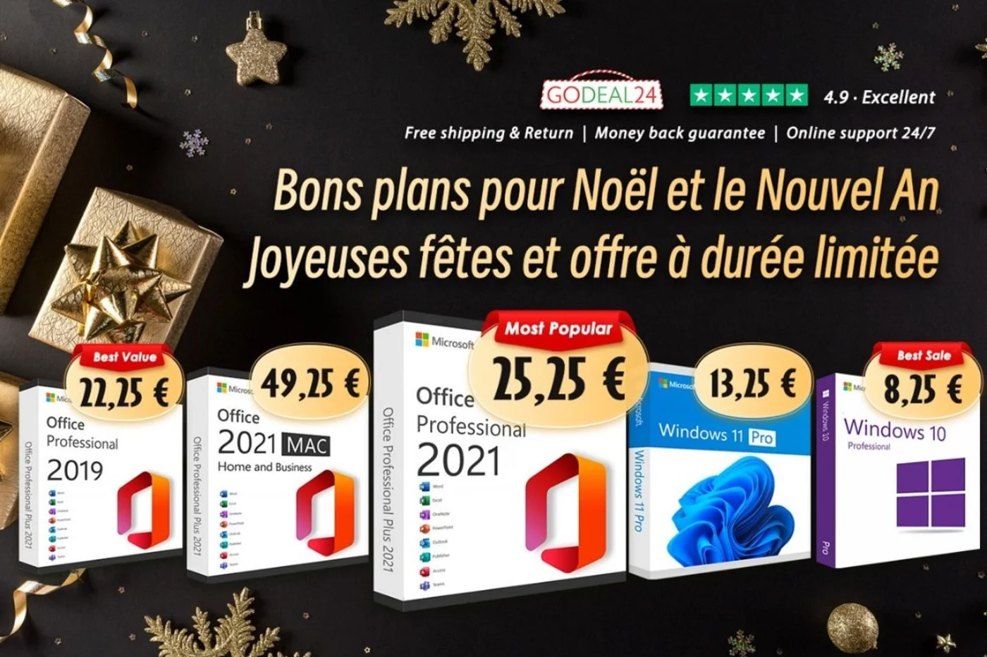 年末假期，透過 Godeal24 享受 Microsoft Office 2021 和 Windows 11，只需 10 歐元