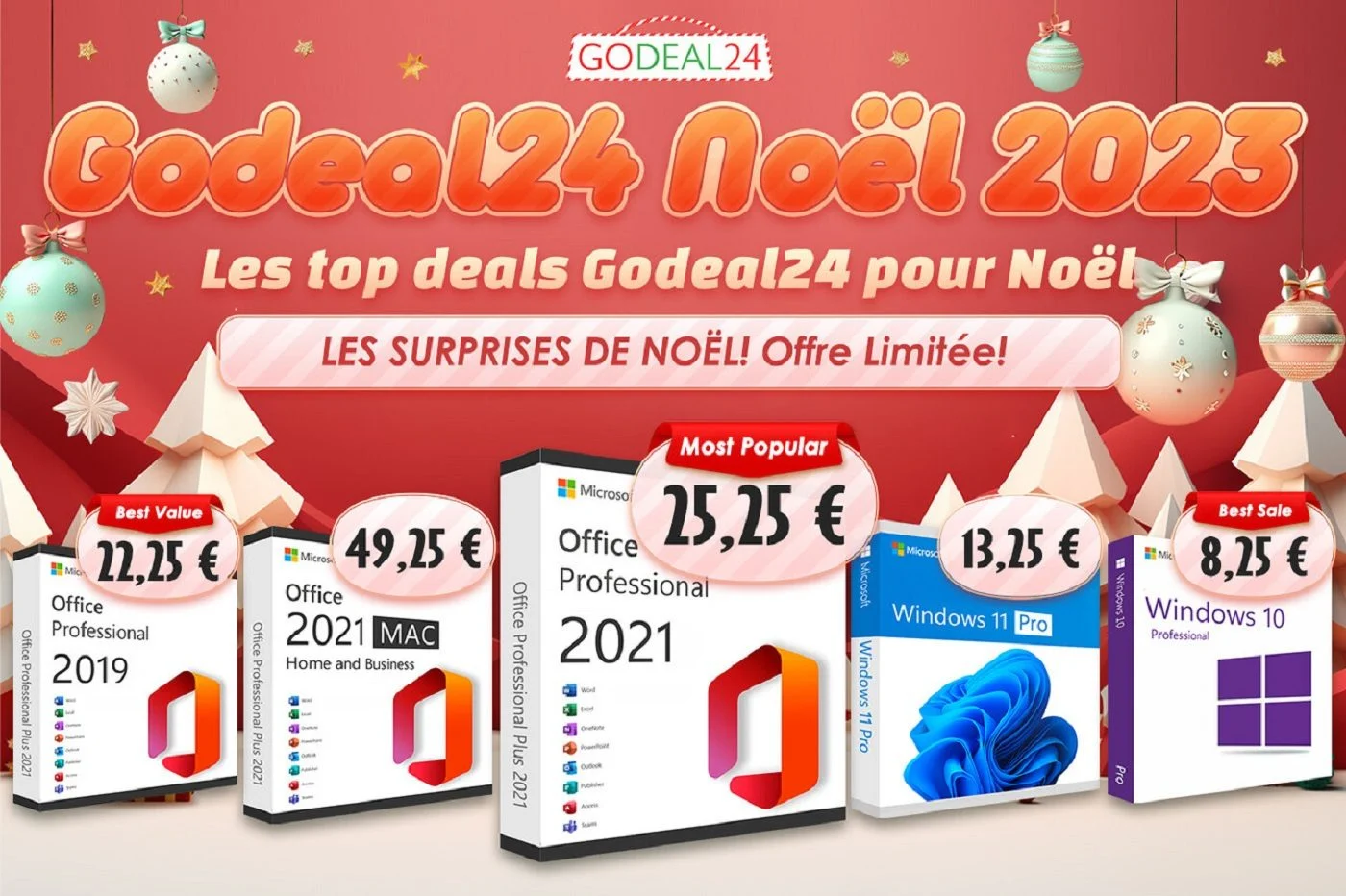 在聖誕節閃購期間利用 Godeal24 for Microsoft Office 和 Windows 10 的超值優惠