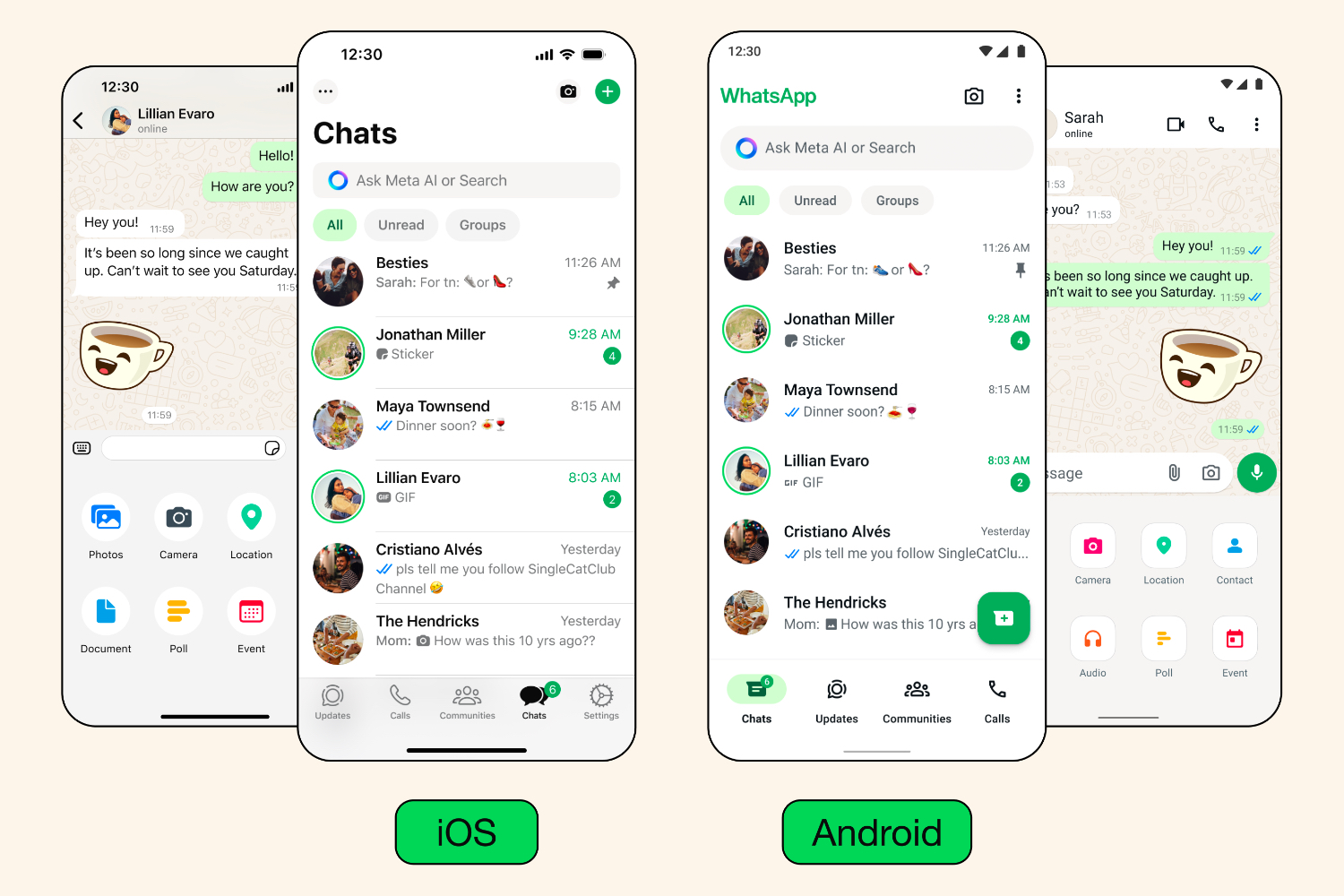 WhatsApp รีเฟรชอินเทอร์เฟซ: สิ่งที่เปลี่ยนแปลงไป