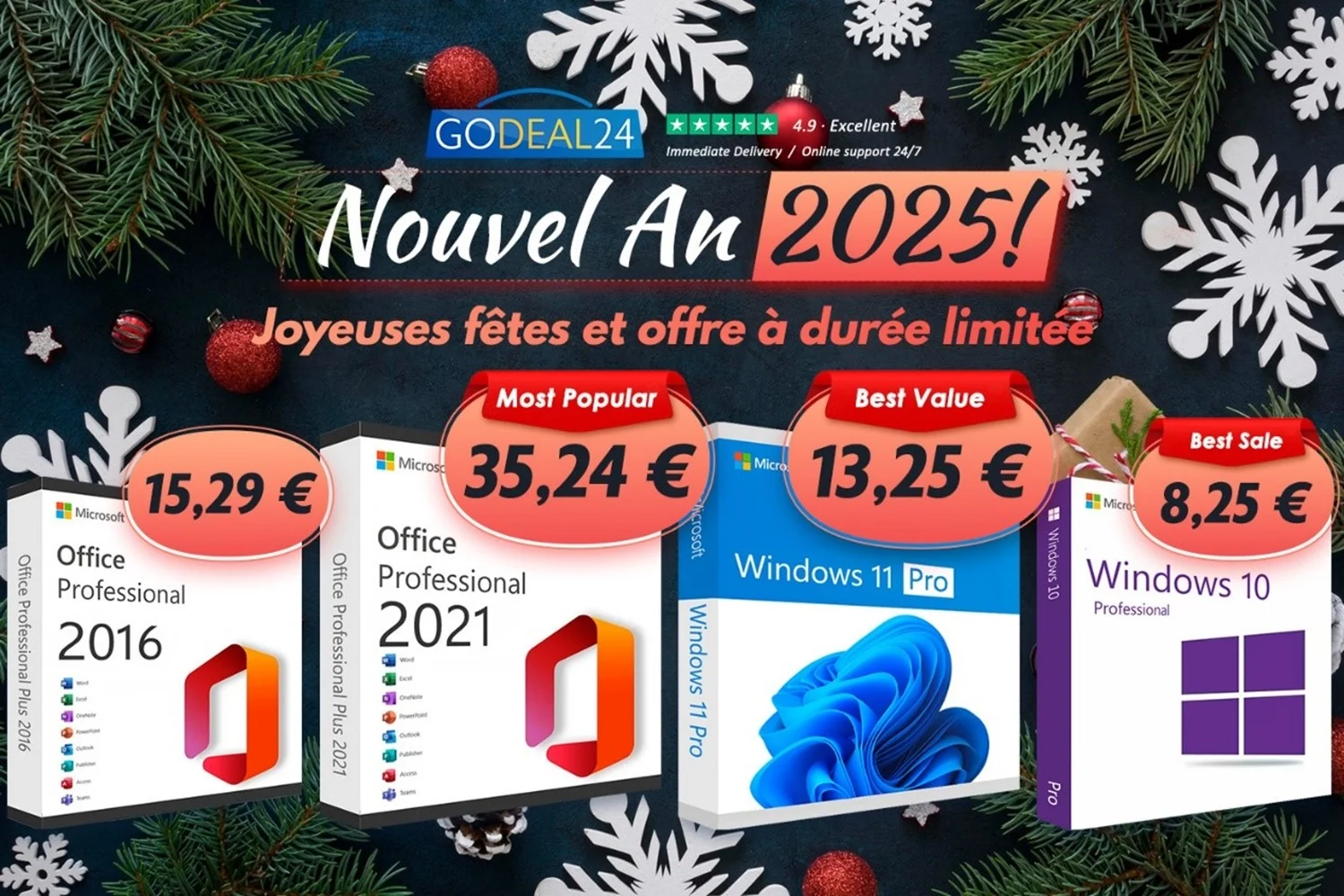 เริ่มต้นปี 2025 อย่างมีสไตล์ด้วย Microsoft Office และ Windows 11 ตลอดชีวิตเริ่มต้นเพียง €10