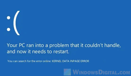 Windows 11/10 中停止程式碼 Kernel_Data_Inpage_Error BSOD