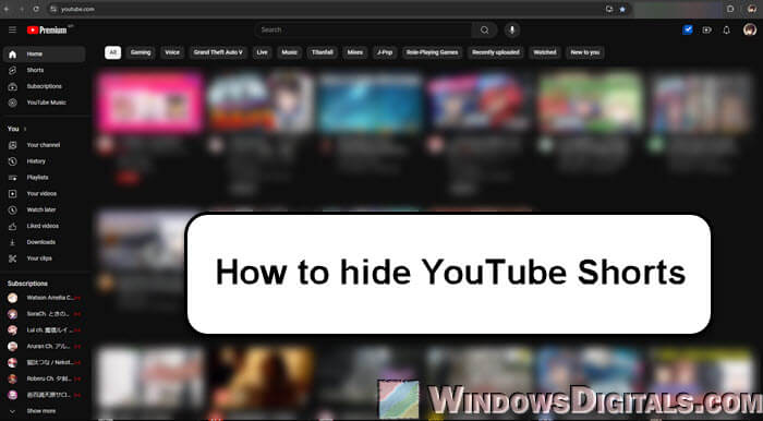 如何停用或隱藏 YouTube Shorts？