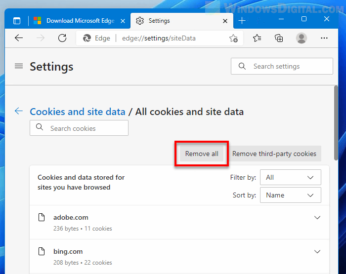 how do i clear cookies on my computer windows 11