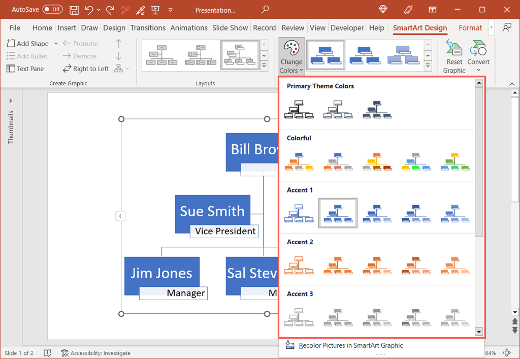 如何在 Word、Excel 和 PowerPoint 中制作组织结构图